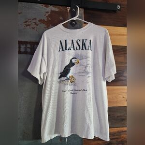 Vintage 1993 Alaska Puffin Kenai Fjords Natl Park Graphic Tee